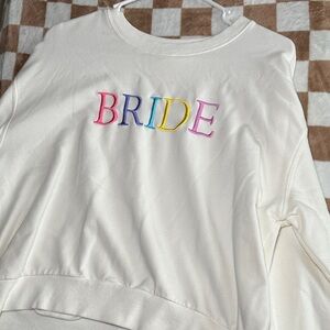 David's Bridal Cream 'Bride' Sweater